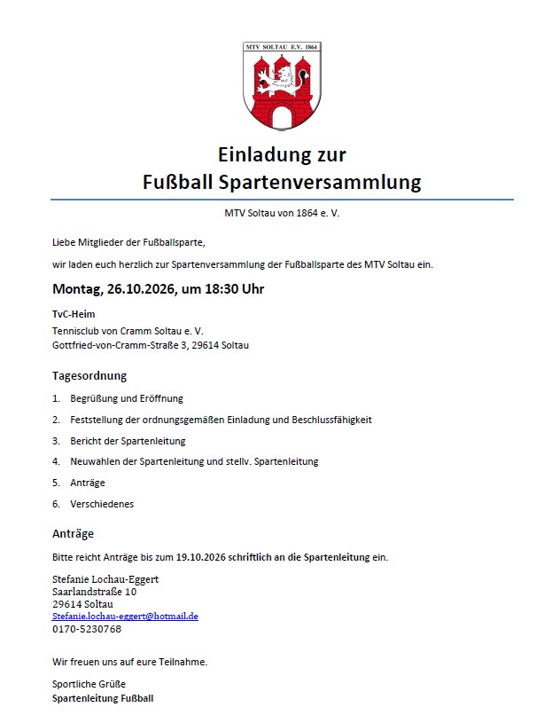 Spartenversammlung